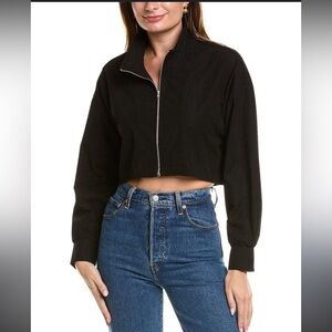 NWT AREA STARS Waffle Crop Jacket in Black